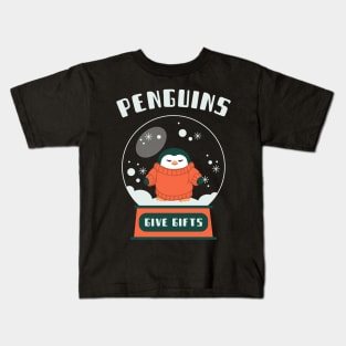 Penguins Give Gifts Animal Facts Kids T-Shirt